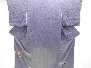 アンティーク　紋錦紗小舟模様刺繍一つ紋着物